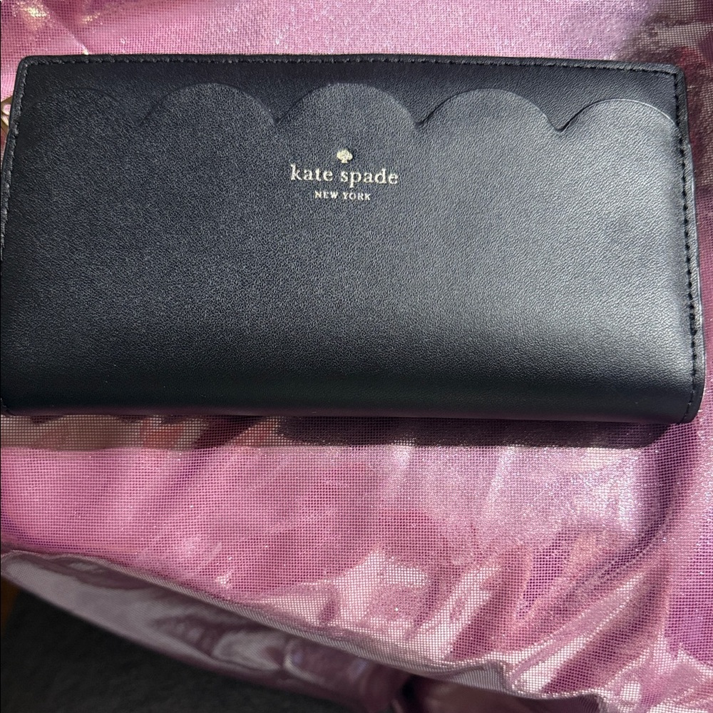 Kate Spade Black Scalloped Edge Wallet